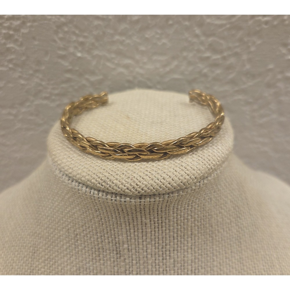 Vintage‎ SERGIO LUB CALIFORNIA Wellness Bracelet Woven Brass Cuff